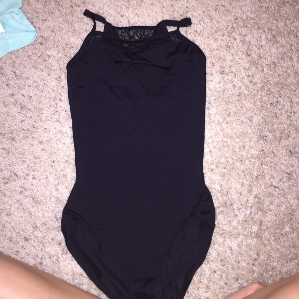 black lace leotard