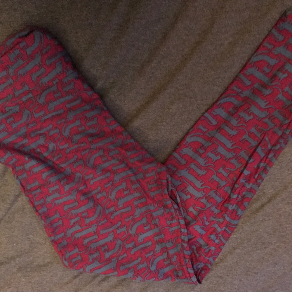 LuLaRoe Purple and Dark Teal Cats TC leggings NWOT