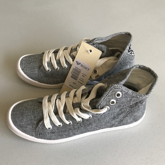 {Roxy} Rory Striped Canvas Mid Tops - Picture 5 of 7