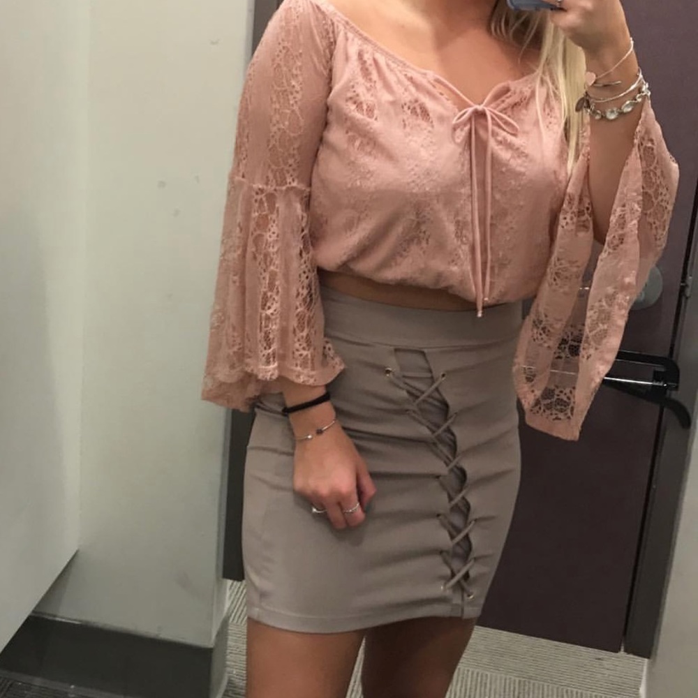 Charolette Russe Lace Up Skirt NWT