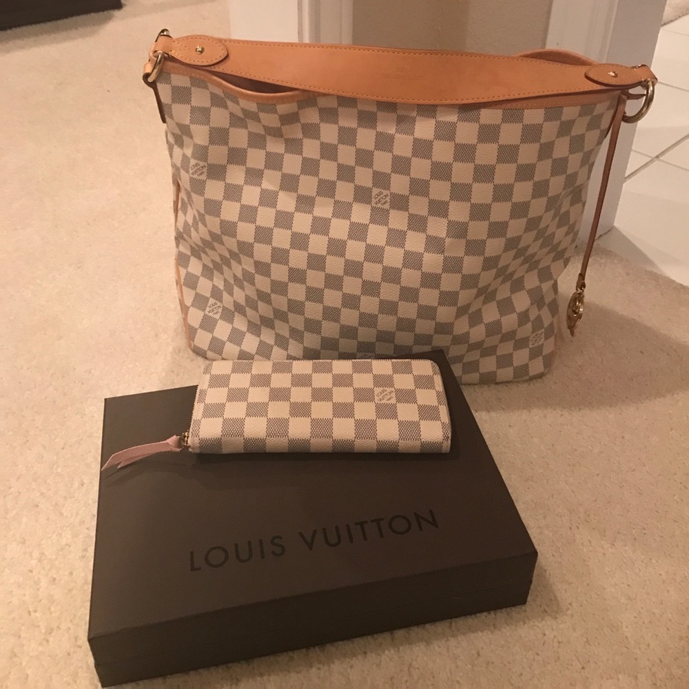 Louis Vuitton authentic tote and wallet.