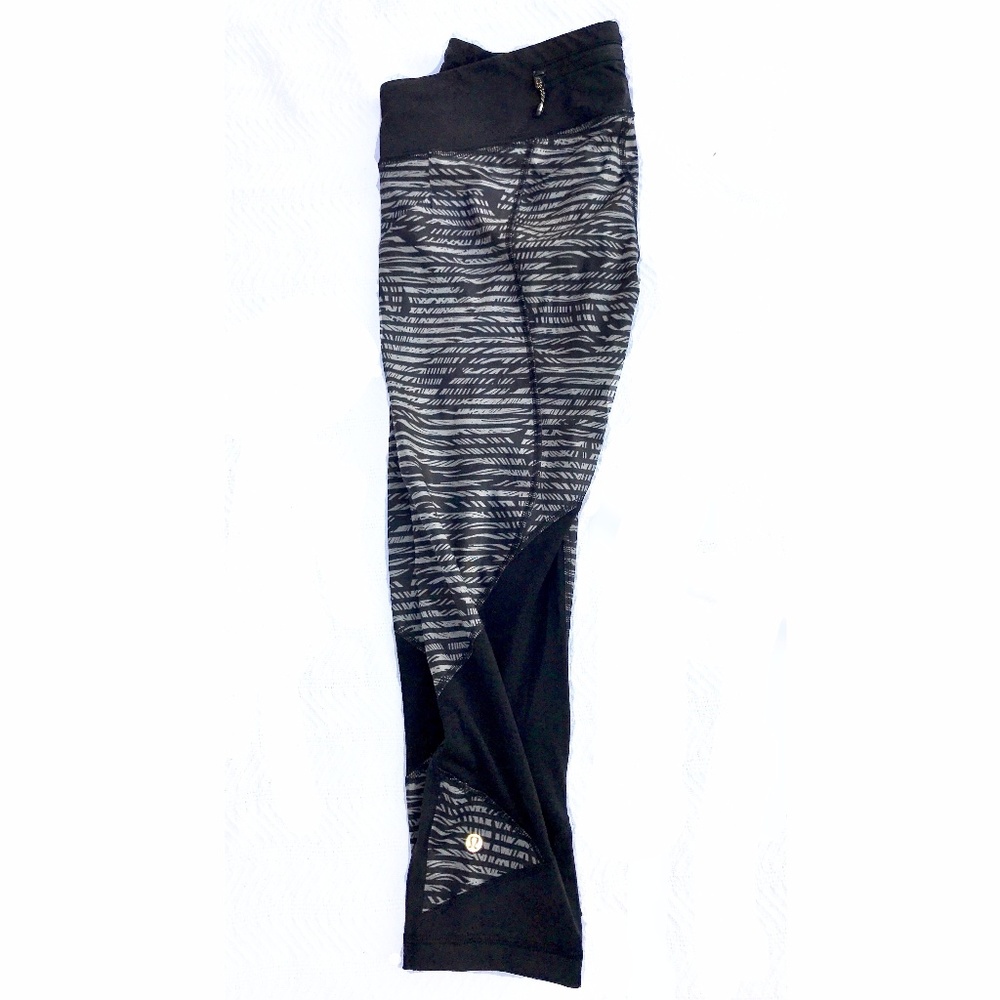Lululemon Pace Rival Crop Black Stripe Play Slate