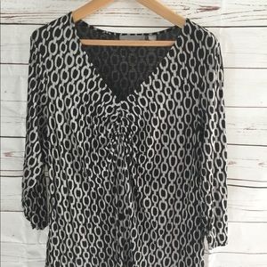 Liz Claiborne 2X black and white chain pattern