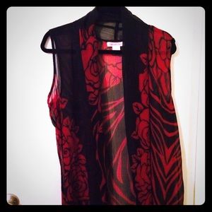Coldwater Creek Floral Drape Tunic Vest