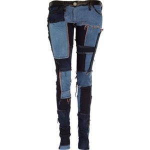 Isabel Marant Eric leather patchwork skinny jeans
