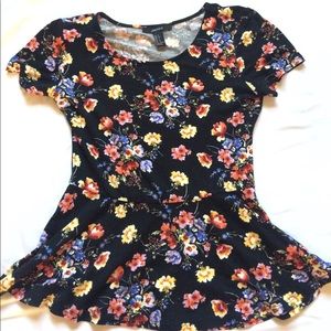 Forever 21 floral peplum shirt
