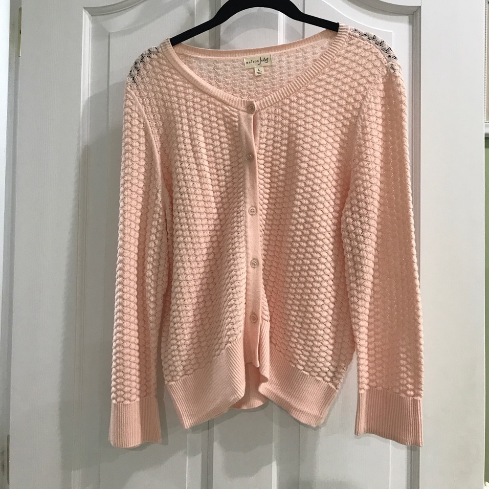 Pink knit cardigan