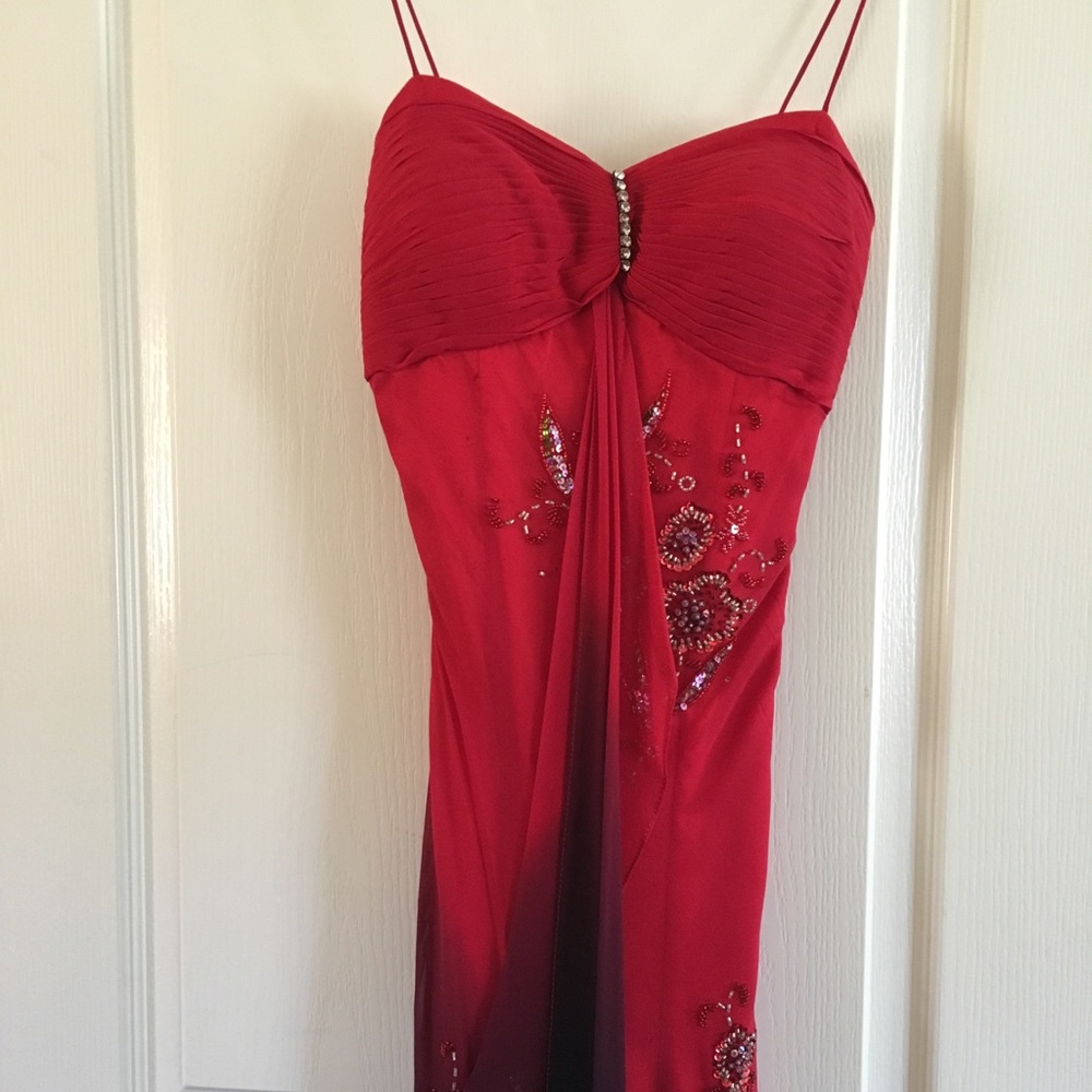 Red evening dress