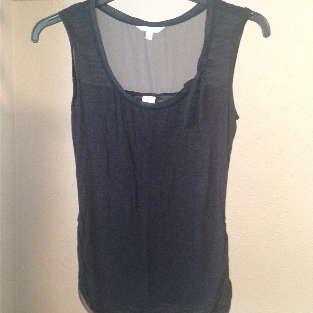 Candie's black top with sheer detail