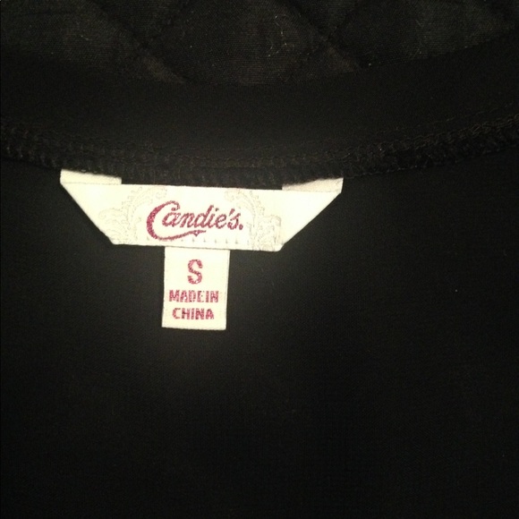 Candie's black top with sheer detail - Picture 4 of 4