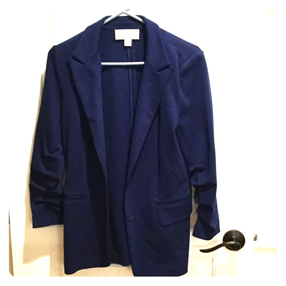 Michael Kors Blue Ponte Knit Blazer, Size M