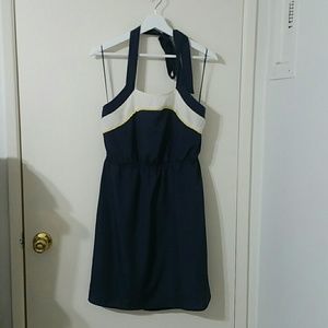 UO sparkle & fade navy blue halter dress