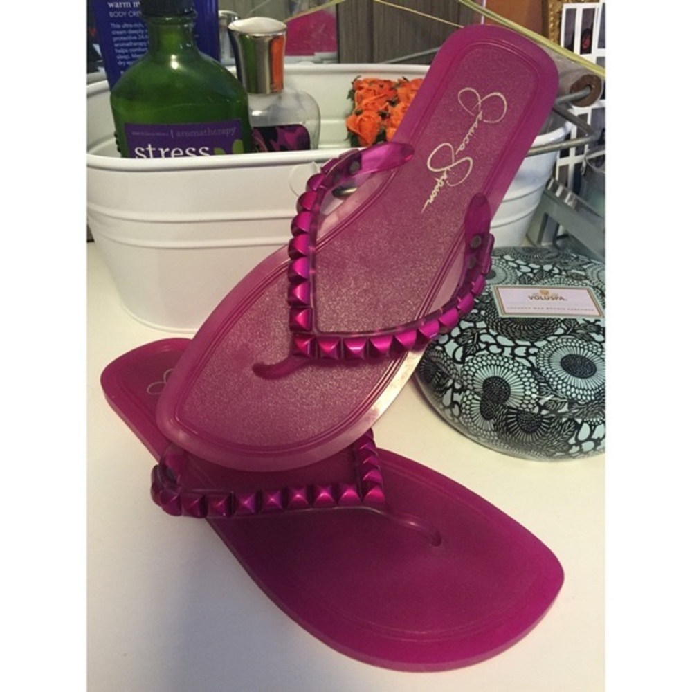 jessica simpson jelly flip flops