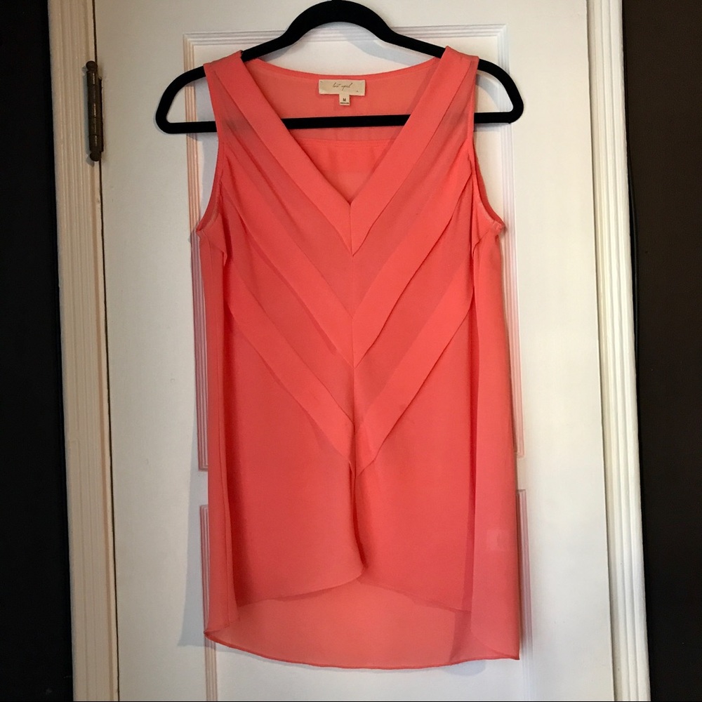 *boutique* Sheer Coral Tank