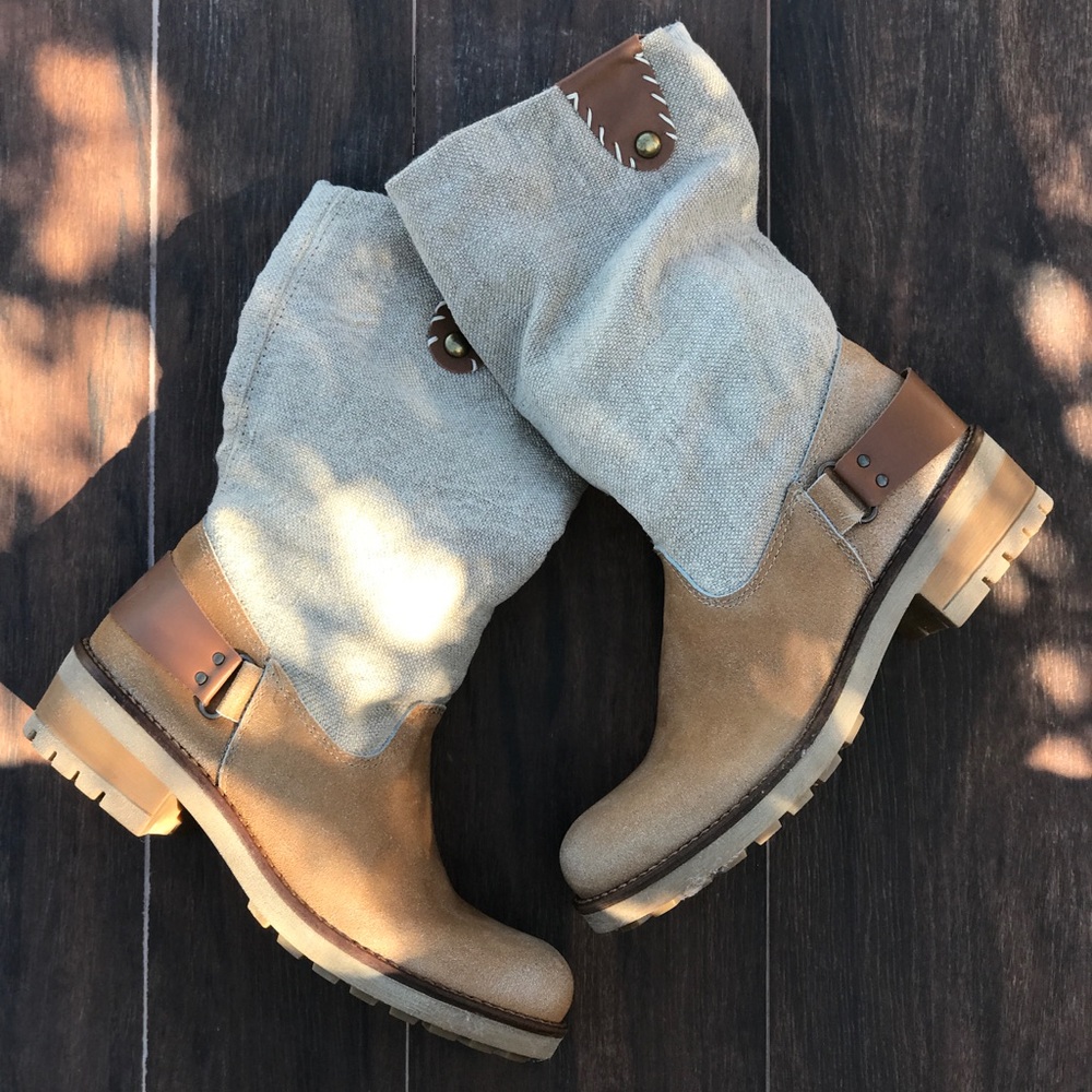 NIB Tan Leather Motorcycle Rugged Boot - Picture 2 of 5