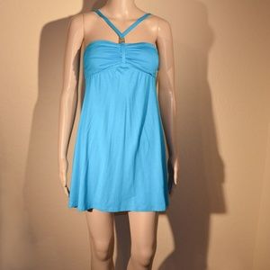 TRINA TURK Swimwear Aqua Blue Empire Waist Mini Dress NWT