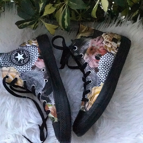 NWT Converse Digital Floral Black HT W AUTHENTIC - Picture 6 of 8
