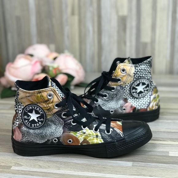 NWT Converse Digital Floral Black HT W AUTHENTIC - Picture 2 of 8