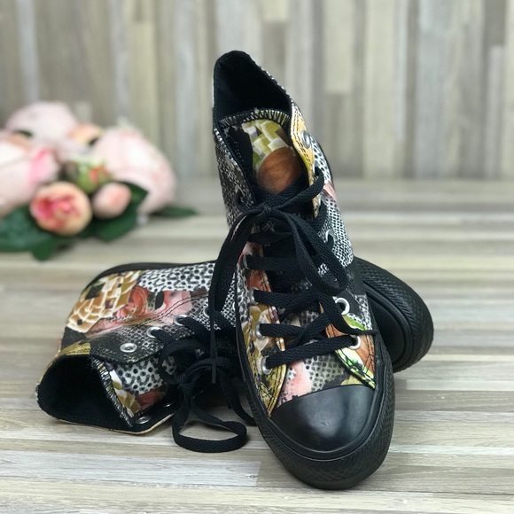 NWT Converse Digital Floral Black HT W AUTHENTIC - Picture 3 of 8