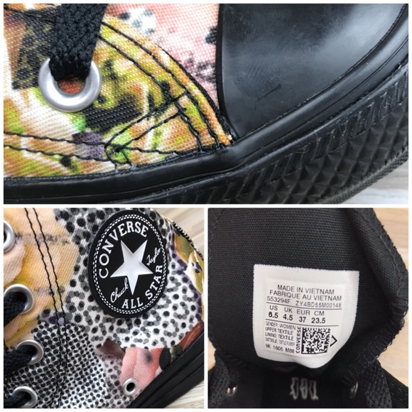 NWT Converse Digital Floral Black HT W AUTHENTIC - Picture 8 of 8