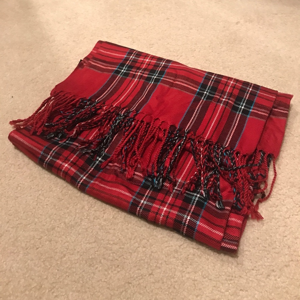 Urban Outfitters Red Plaid Scarf (Unisex)