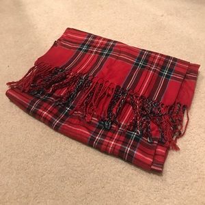 Urban Outfitters Red Plaid Scarf (Unisex)