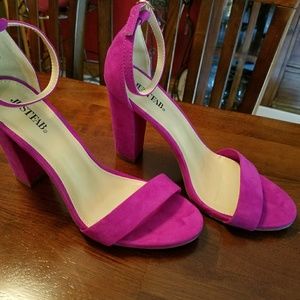 Fuschia ankle strap sandles