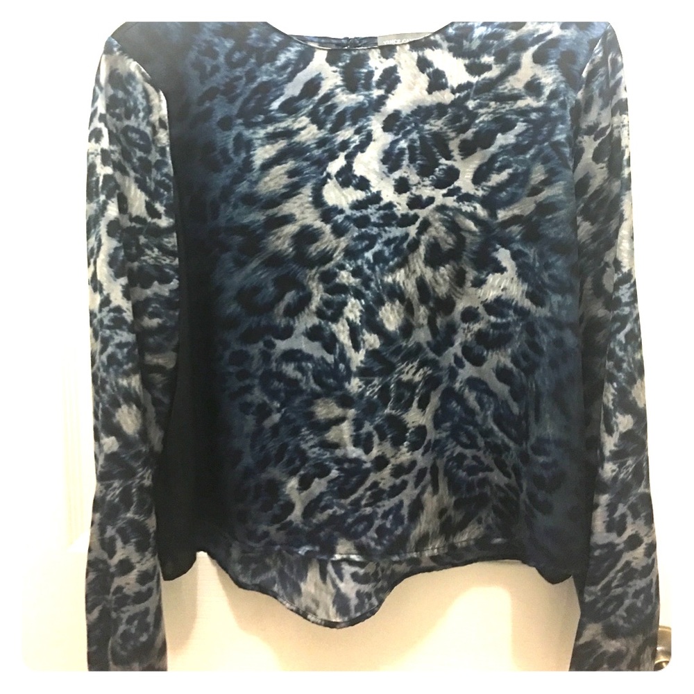 Vince Camuto leopard print ombré blouse