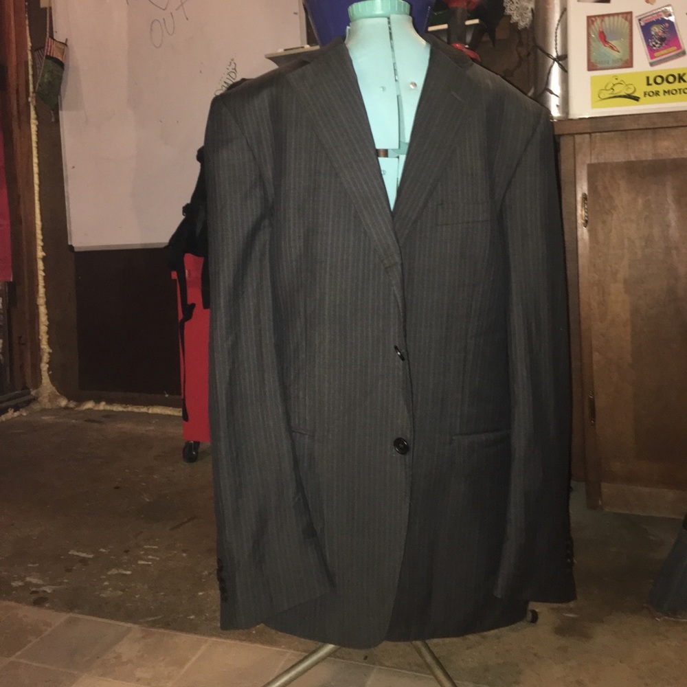 Men's fitted VERSACE pinstripe Birdseye