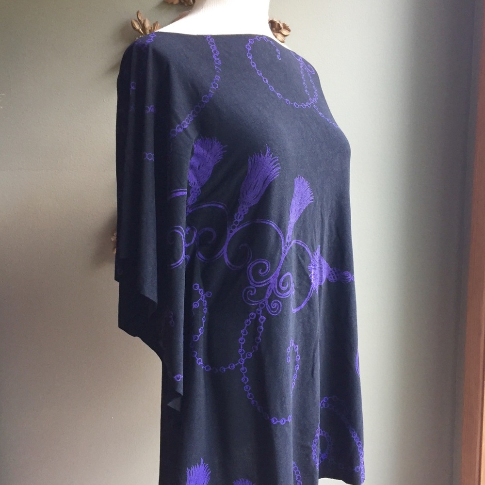 NWOT Handmade Silk Screened Bat Wing Top
