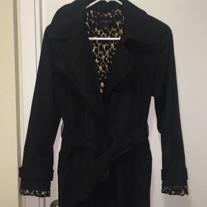 Ann Taylor Trench Coat with Leopard Lining