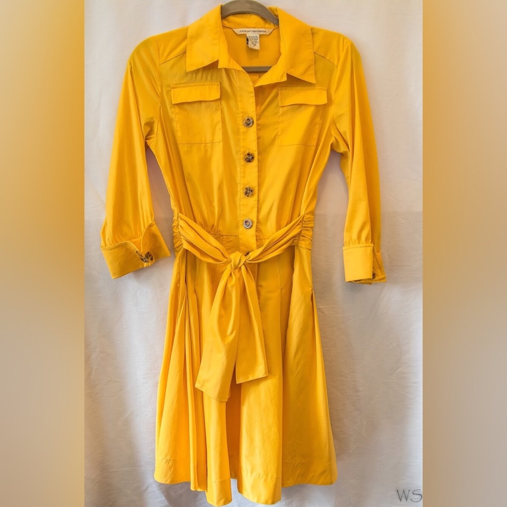 Diane Von Furstenberg Rosina Shirt Dress - Yellow