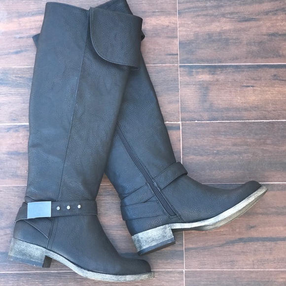 NIB Black Motorcycle Riding Over The Knee Boot - Picture 3 of 8