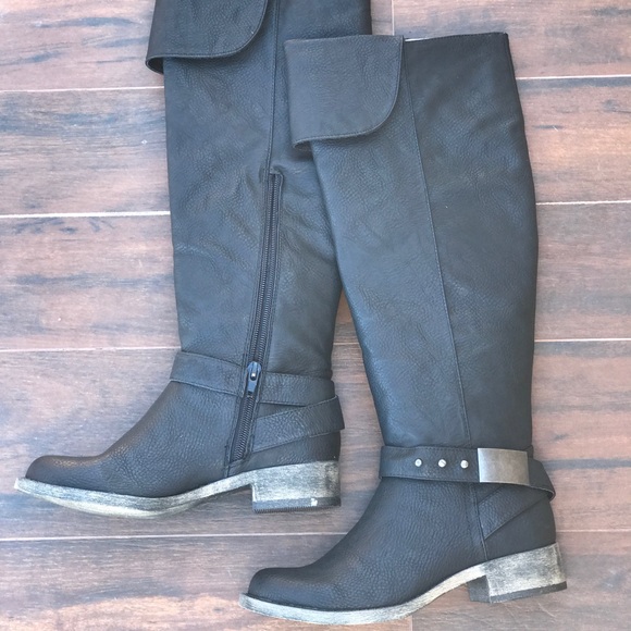 NIB Black Motorcycle Riding Over The Knee Boot - Picture 4 of 8