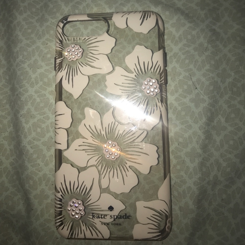 kate spade Cream with stones/ floral clear