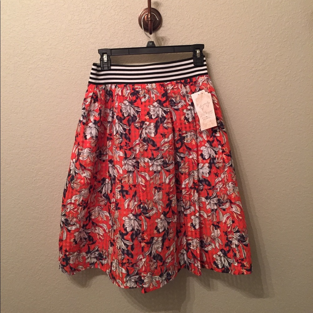 Orange midi skirt