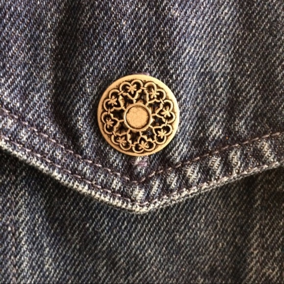 Stonebridge | Lace & Floral Denim Vest Size Medium - Picture 5 of 6