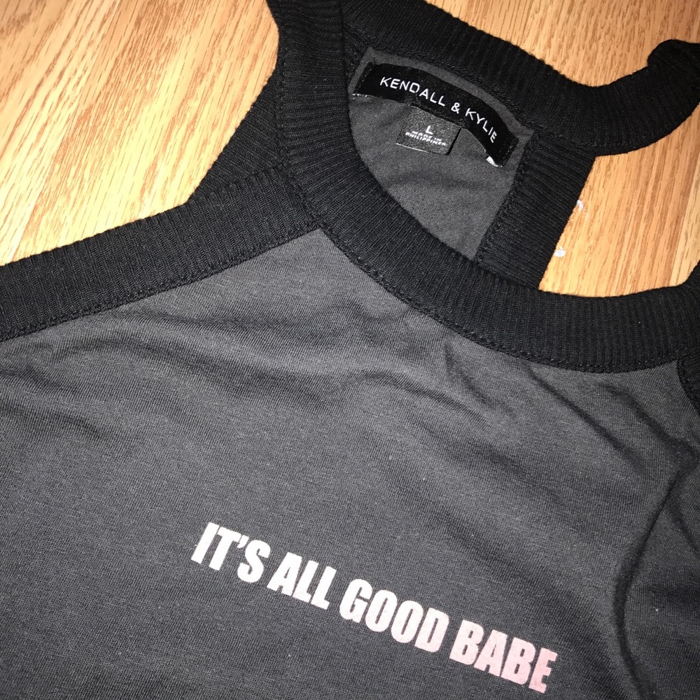 NWT Kendall and Kylie Grey Crop Top