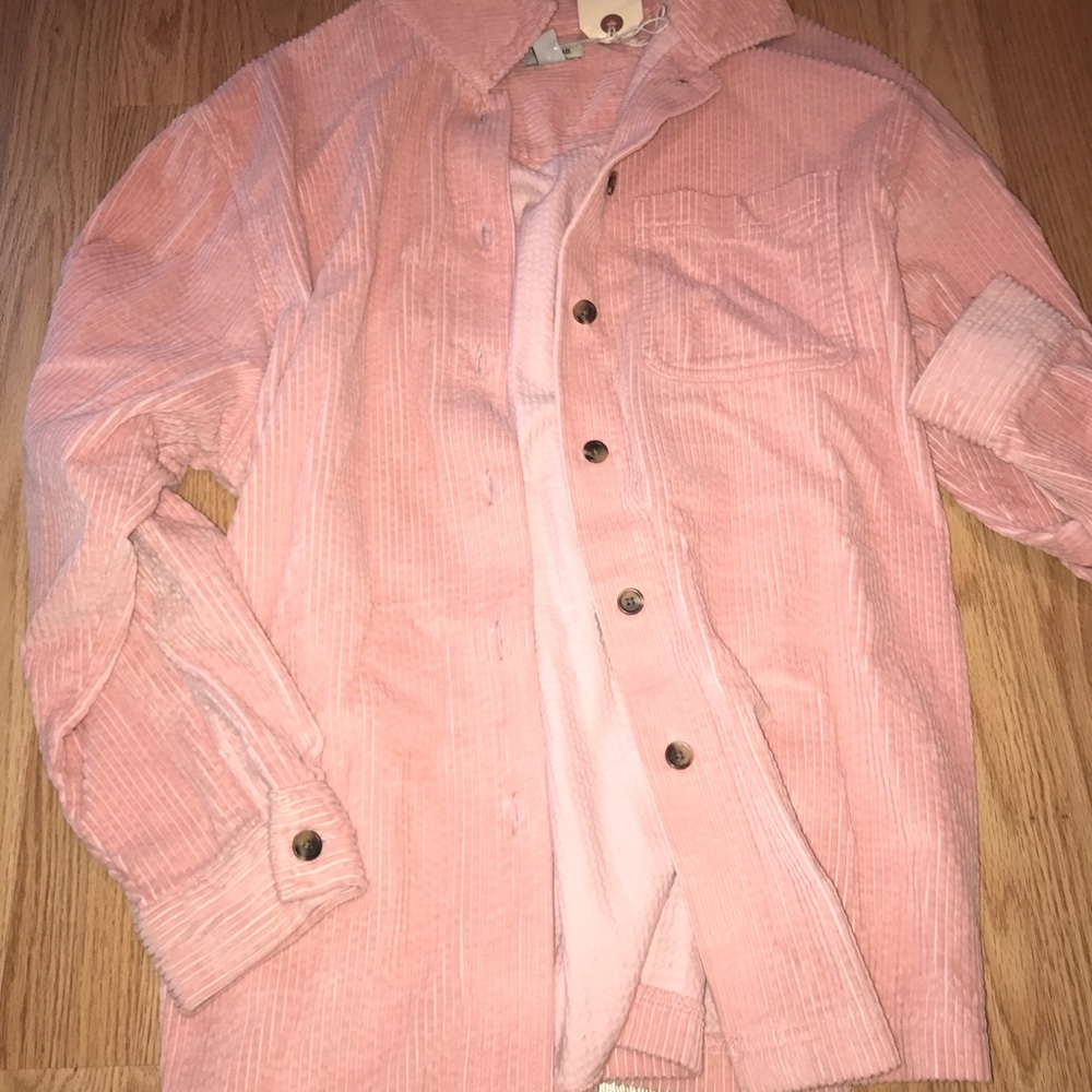 Cute Ribbed LL Bean Baby Pink Blouse