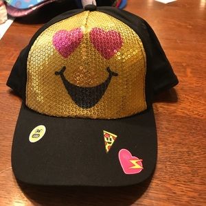 Emojination kids Black emoji baseball cap