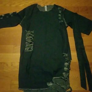 Distressed Denim Dress