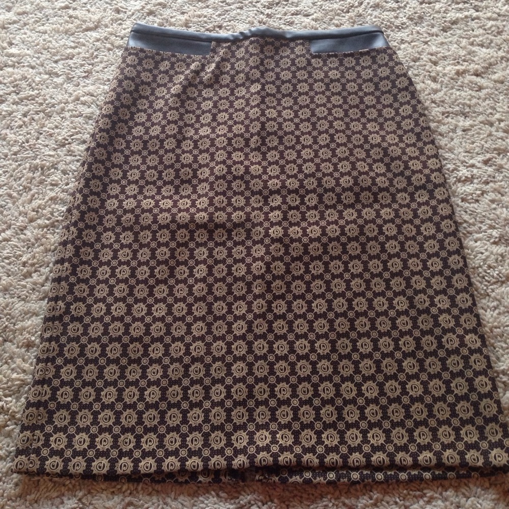NWOT- Faux Leather Trimmed pencil Skirt
