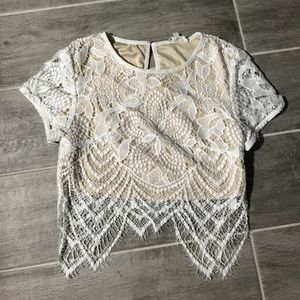 Tea n Cup Coachella Lace Crop Top