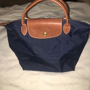 Navy LongChamo Le Pliage Mini Tote