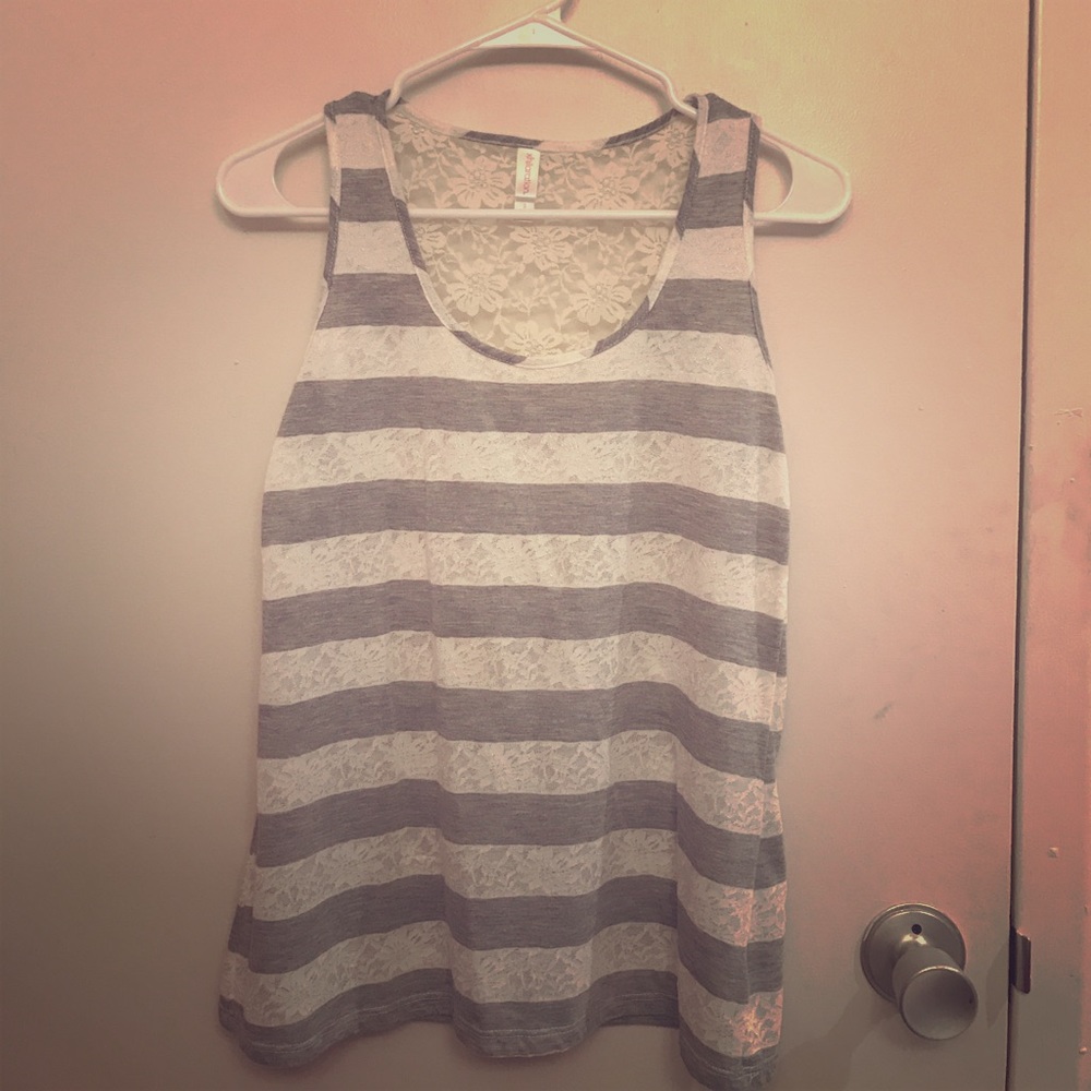 Grey striped Tank Top