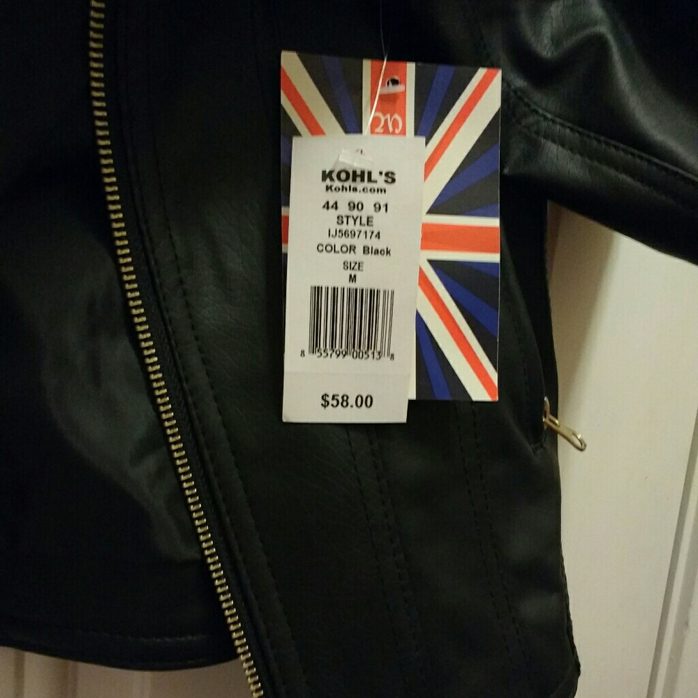 NWT Miss London black motorcycle jacket medium - Picture 2 of 8