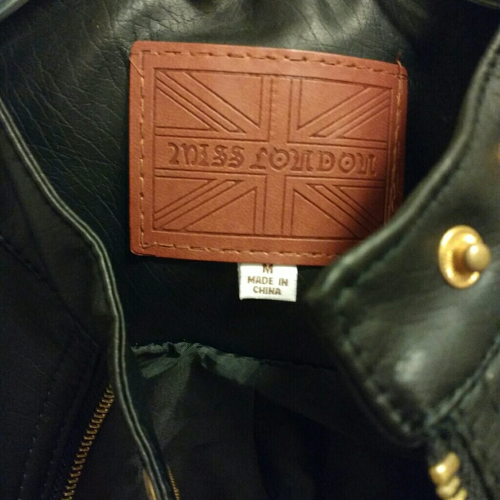 NWT Miss London black motorcycle jacket medium - Picture 5 of 8