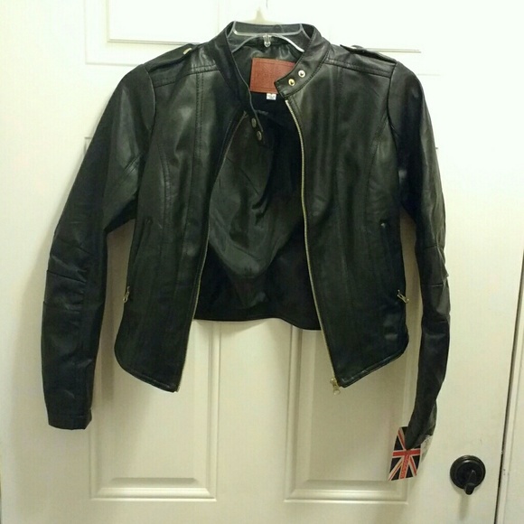 NWT Miss London black motorcycle jacket medium - Picture 4 of 8