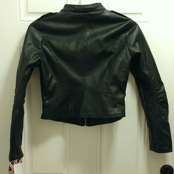 NWT Miss London black motorcycle jacket medium - Picture 7 of 8