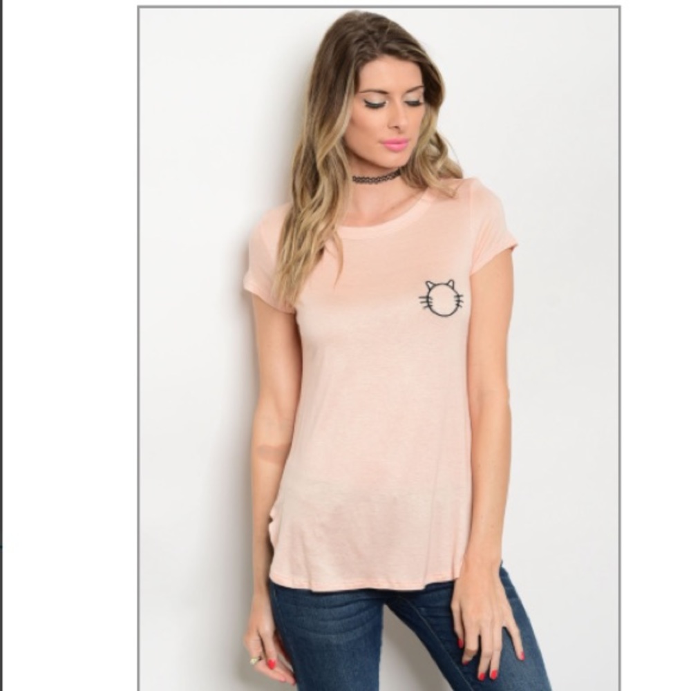 Light peach graphic top
